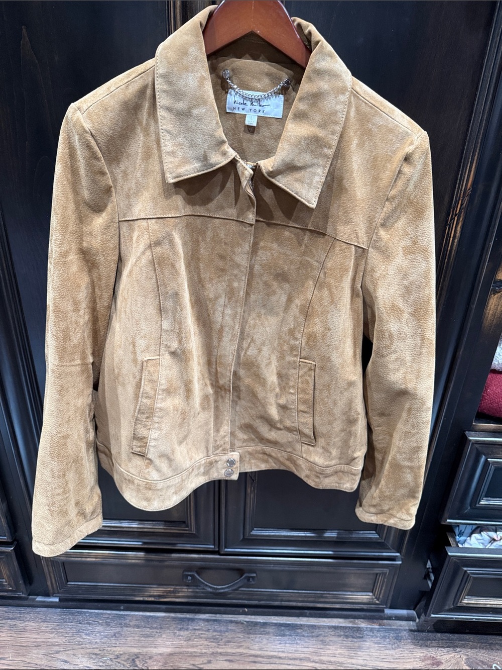 Nicole Miller New York Women's Suede Jacket in Tan - 100% suede leather